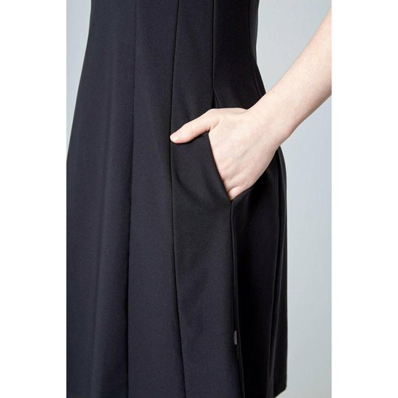 MONDETTA Women Tank Dress Performance + Luxury Black/Charcoal Fit Flare - Picture 4 of 9